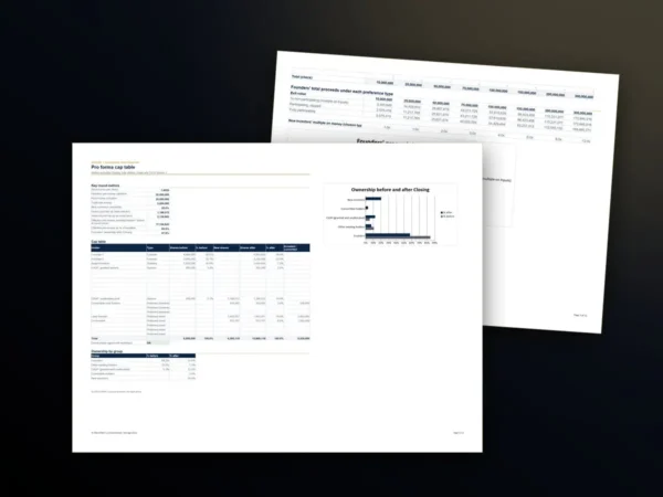 Term Sheet Deal Model: pages from the template