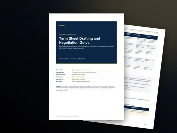 Term Sheet Drafting and Negotiation Guide: pages from the template